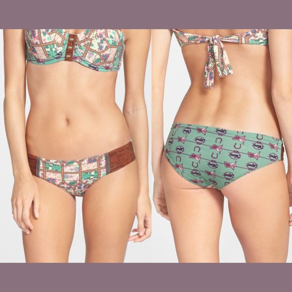 NEW Maaji Smokey Perlino Print Reversible Swim Bikini Bottom [ SZ Medium ] #P798